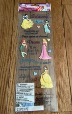 Disney Princess Phrase Stickers Scrapbooking EK Success Brand 21 Piece