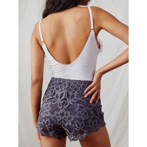 Intimate Free People XS Neu Adella Spitze Pull On Shorts Festival Grau High Rise - Bild 7 von 10