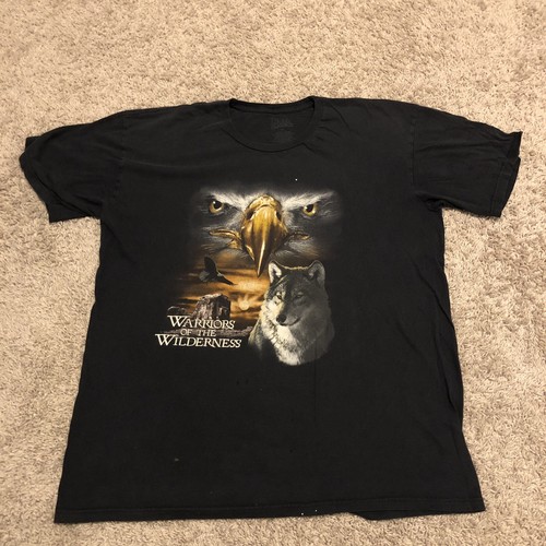 Lifestyle Classics Shirt Adult XL Black Golden Eagle Animals Cotton Mens 637