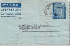 8a AEROGRAMME 11 FEB 1959 FROM KARACHI TO GERMANY  MY REF 100