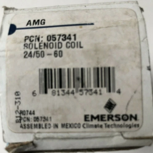 NEW EMERSON FLOW CONTROLS 057341 24V/50-60 17/12 W SOLENOID COIL AMG-JUNCTIONBOX