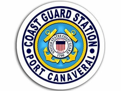 8cm 2xAufkleber Sticker Decal Uscg Coast Guard Station Port Canaveral F3236