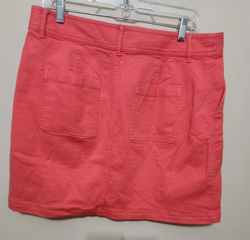 Minifalda Ann Taylor Loft para mujer coral mezcla de algodón talla 10 Foto 2 de 4