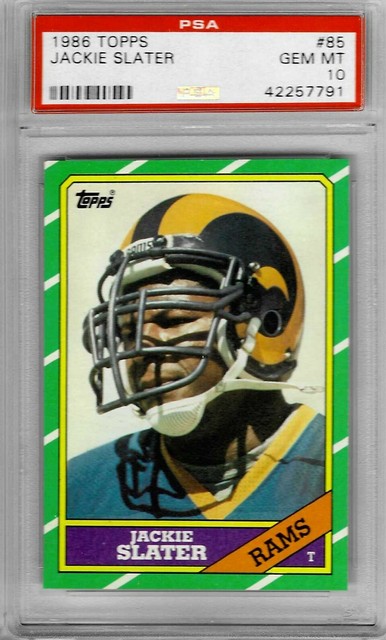 1986 Topps #85 Jackie SLATER - PSA 10+++ HOF Rams - Pop 5