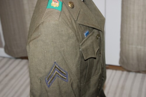 Chaqueta Ike 34 R del Ejército de los Estados Unidos de la Segunda Guerra Mundial Abrigo de uniforme de oficial de lana de campo con parche de Berlín - Imagen 15 de 21