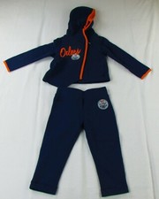Edmonton Oilers NHL Baby Boy Blue Matching Set Long Sleeve Pants Set