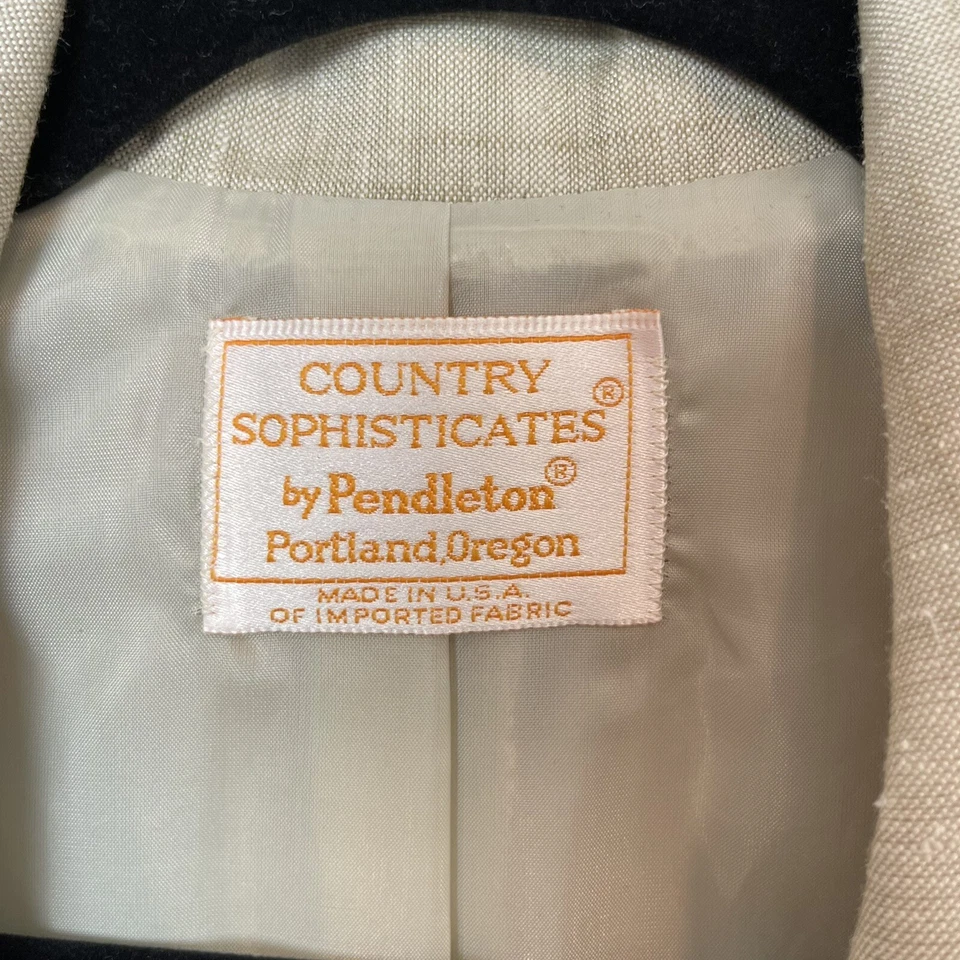 Pendleton Country Sophisticates Para Mujer 16 XL Mezcla de Seda Blazer Chaqueta Traje de Trabajo Foto 4 de 4