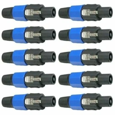 10x 4 Pole SpeakON Male Connector Head Line Plug Audio Speaker Cable Amp Adapter