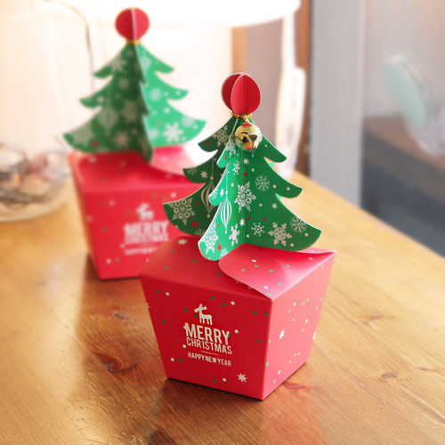 2023 Merry Christmas Tree Bell Party Paper Favour Gift Sweets Carrier Bags Boxes - Picture 10 of 12