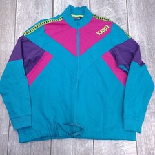 Kappa Womens Teal Logo Tape Detail Jacket Size Xl Grape Full Zip Lightweight