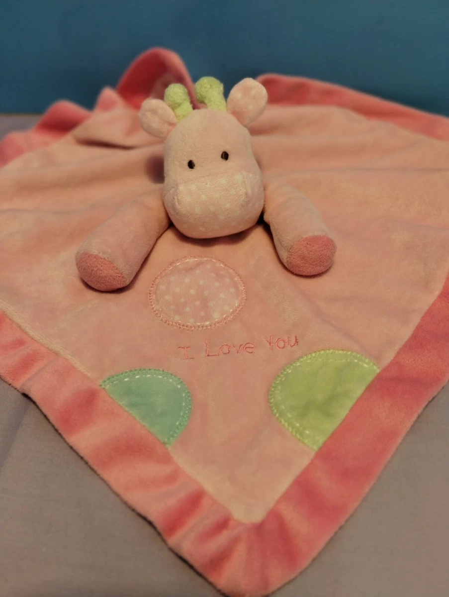Carters Just One Year I Love You Plush Pink Giraffe Lovey Security Blanket 14