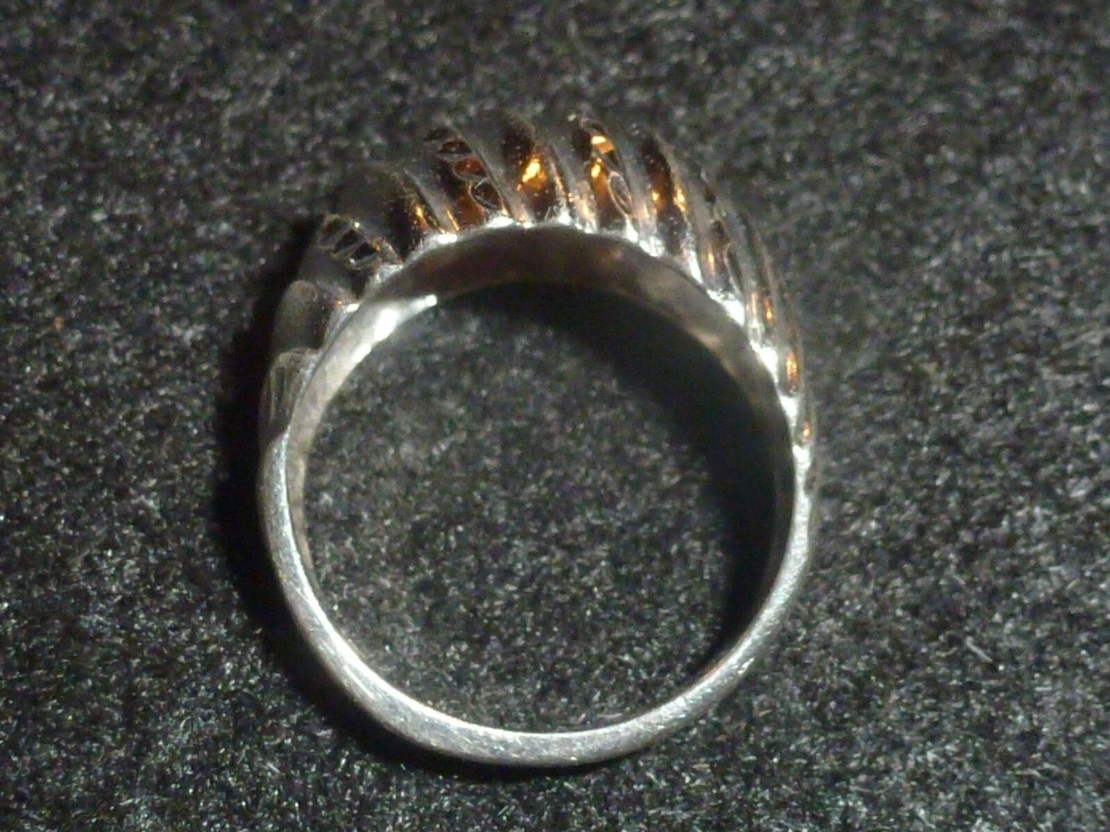SOLID STERLING SILVER RIDGED DOME  RING - SIZE 6 … - image 7