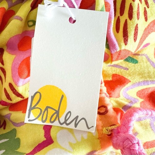 NWT Mini Boden Flower Animal & Print Romper Girls size 5-6 Yellow Floral Bright - Picture 10 of 15