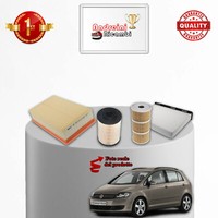 Kit Wartung 4 Filter VW Golf Plus 1.6 TDI 77KW 105PS Ab 2009