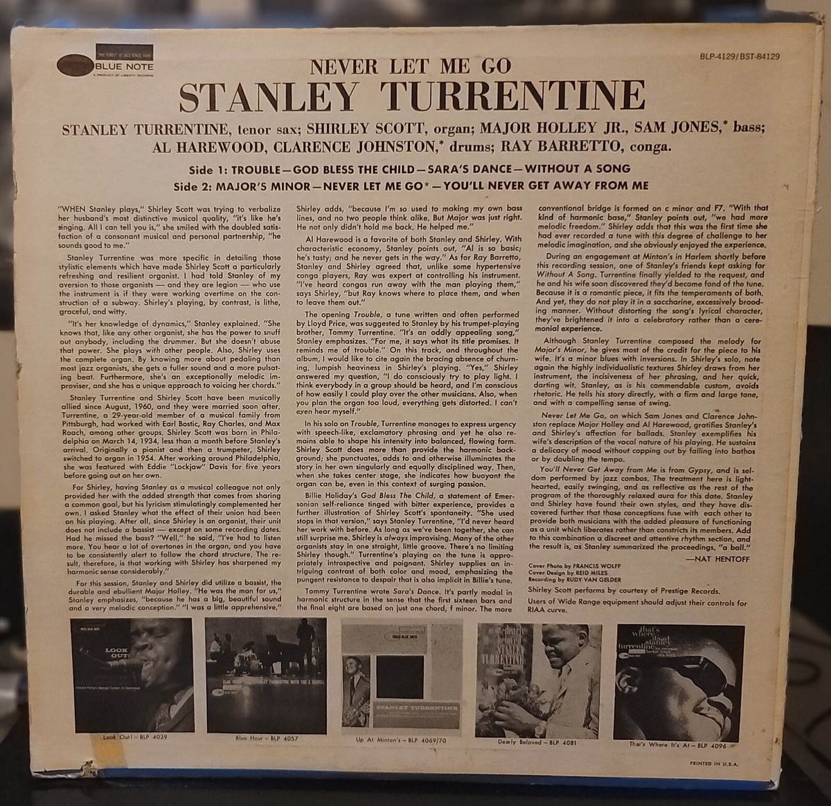 米LP Stanley Turrentine Never Let Me Go BST84129 BLUE NOTE /00260 Stanley Turrentine/Never Let Me Go/Blue Note/BST84129/NM/RVG