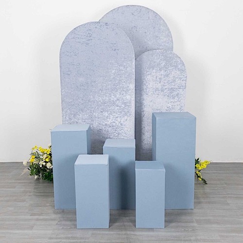 5 Rectangular Pedestal Fitted Spandex Display STAND COVERS Set Party Decorations - Picture 5 of 63