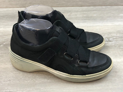 Ecco Soft 7 Women's Sneakers Black Leather 8.5 Strap Casual Comfort Shoes