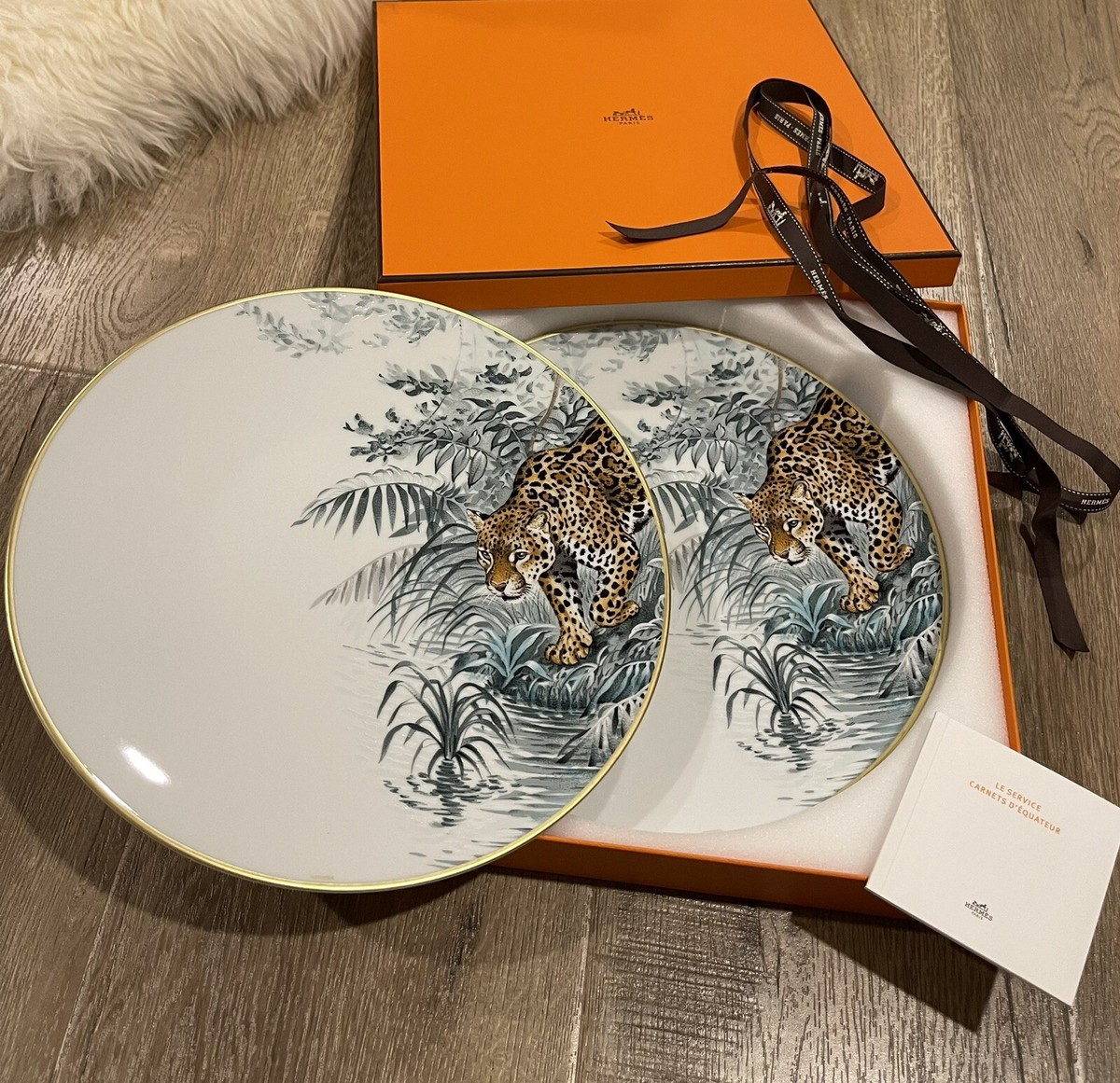 HERMÈS Hermes Carnets D'equateur Jaguar Leopard American Dinner