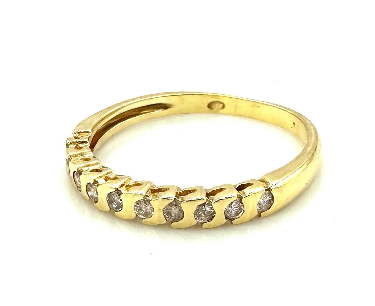 Magnificent Ring Gold 18 Gold Half Wedding Ring Diamond 0 22