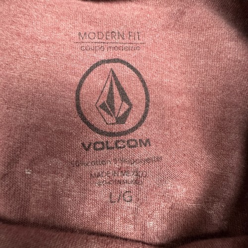 Volcom Stone T-Shirt Boys Large Burgundy Modern Fit Graphic Logo Short Sleeve S - Imagen 7 de 8