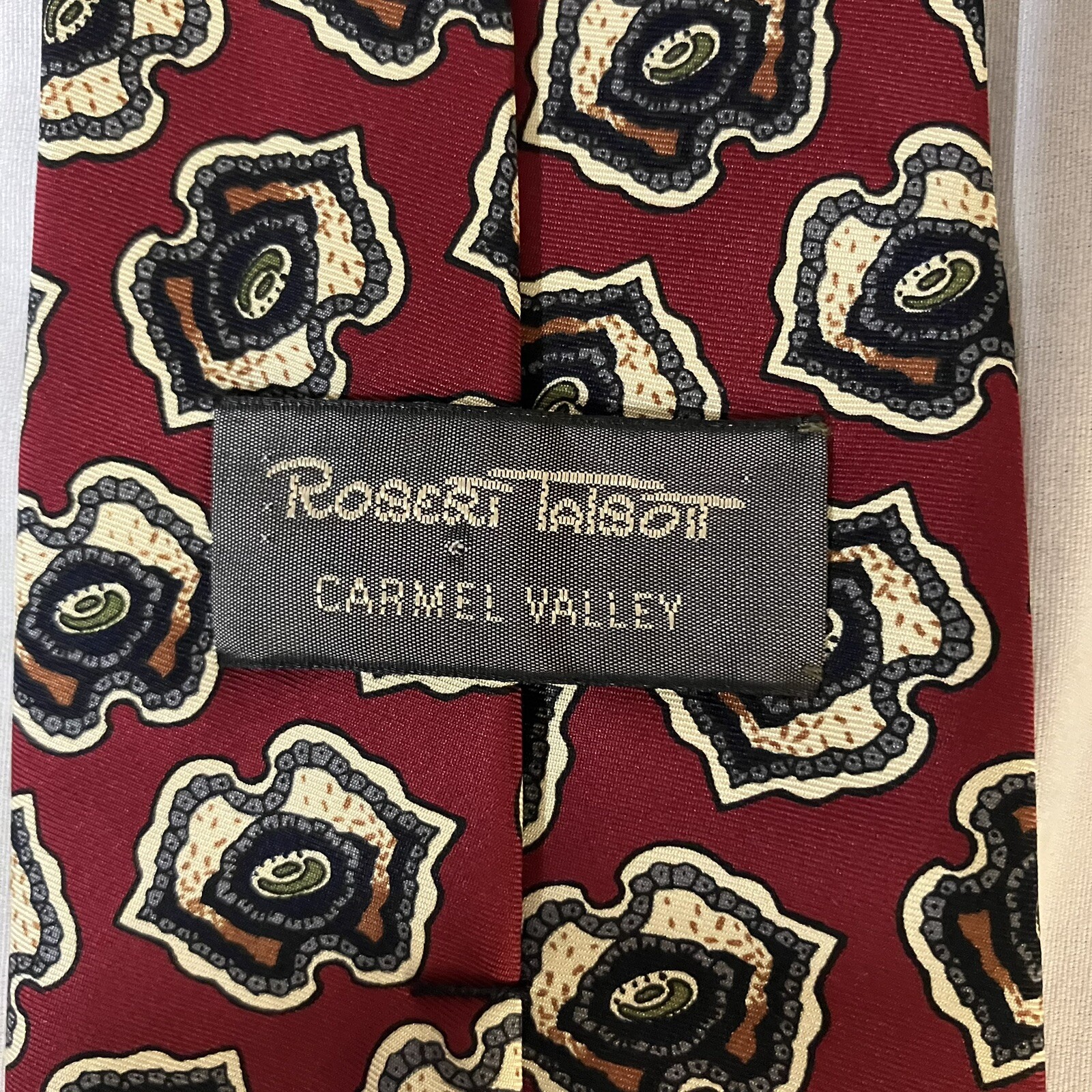 Robert Talbott Carmel Red Multicolor Geometric Ti… - image 1