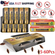 5 to 60pcs Roach Glue Trap- Cockroach & Spider Killer Bait for Home Pest Control