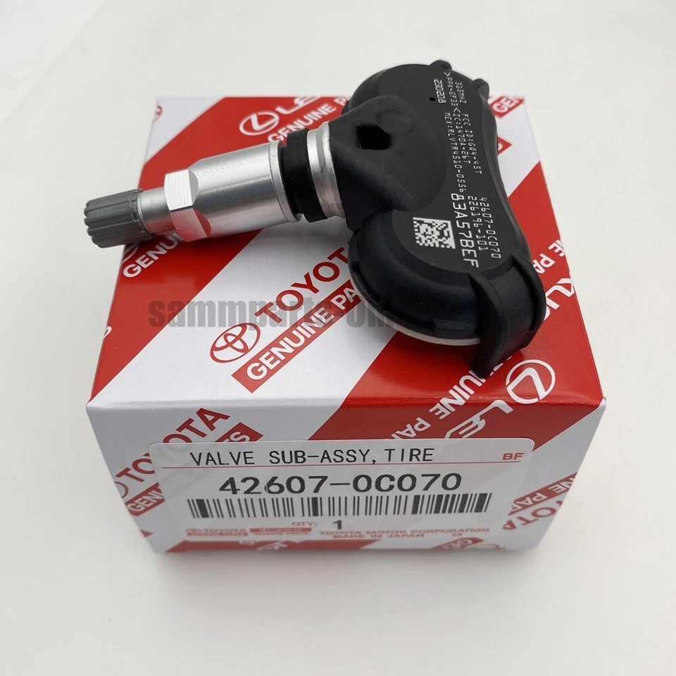 4 sensores de presión de neumáticos TPMS genuinos 42607-0C070/08010 para Toyota Sienna Tundra Foto 2 de 4