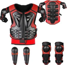 Motorcycle Waistcoat Armor Kids Motocross Dirt Bike Chest Spine Knee Elbow Pad