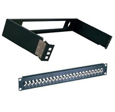 24 Port BNC 75 OHM Patch Panel Rackmount with 1U Hinged Wall Bracket- USA Seller