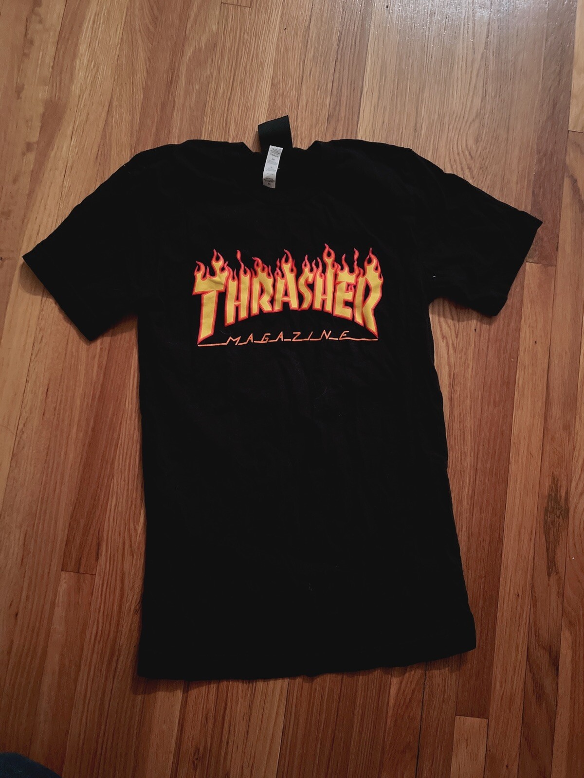 Thrasher Skateboard Magazine Black Flame Logo Short S… - Gem