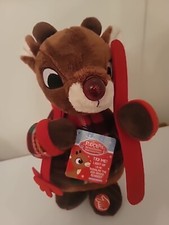 Animated Singing Dancing Ruldolph Reindeer Christmas Dan Dee Plaid Skis With Tag