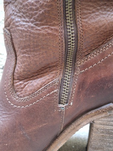 Vintage Women's 70s Style Brown Leather Riding Campus Knee Boots Size 8 - Picture 16 of 24