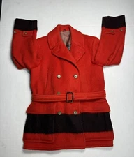 Vintage Hudson's Bay point Blanket coat Red Black Blanket Jacket Large England