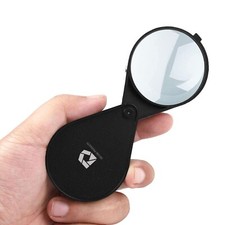 Folding Pocket Magnifying Glass - Portable Compact Design for Travel, and 2.5...