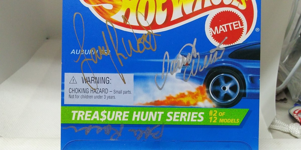 HOT WHEELS LARRY WOOD, BOB ROSAS + AUTOGRAPHED 1996 AUBURN