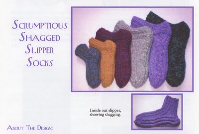 Dawn Brocco Knitting Pattern 55 Scrumptious Shagged Slipper Socks Child Adult
