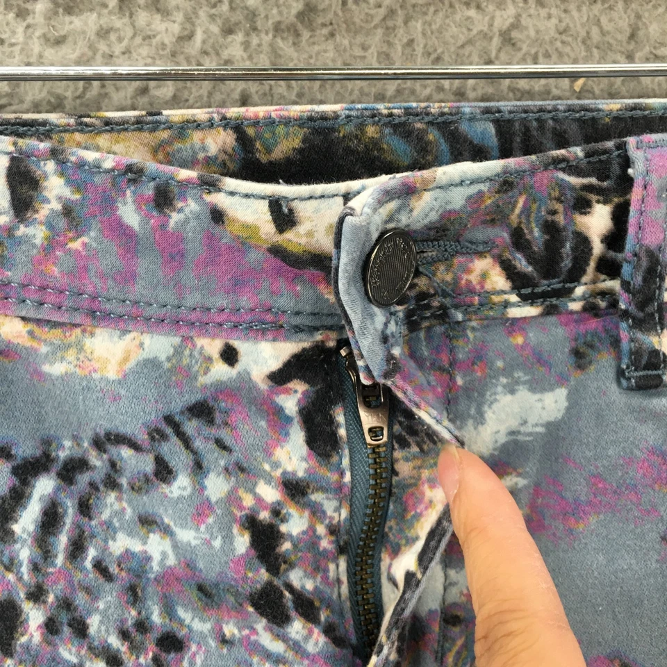 Pantalones ajustados Vera Wang para mujer 4 (real 30x28,5) tiro medio múltiple cremallera abstracta mosca Foto 4 de 4