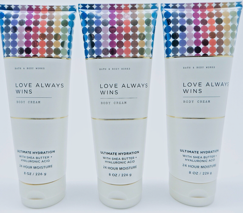 3 BATH & BODY WORKS LOVE ALWAYS WINS ULTIMATE HYDRATION BODY CREAM 8 oz NEW - Picture 8 of 19