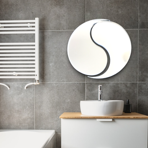 Yin Yang Shaped Acrylic Mirrors, Bespoke Sizes & Engraving Services - Picture 2 of 6
