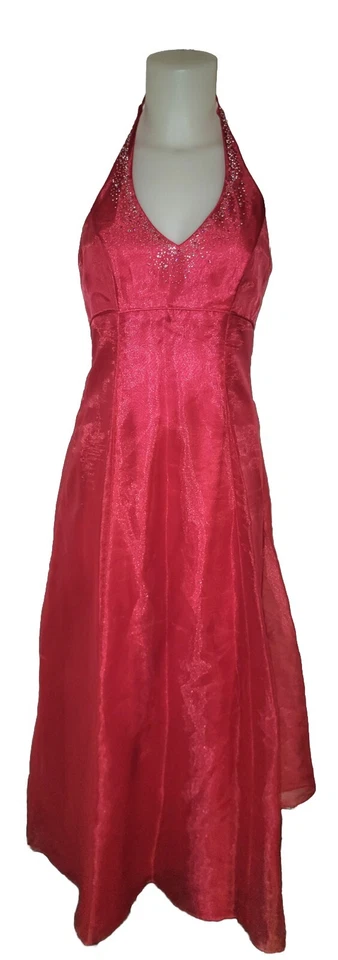 Vestido de graduación Y2K años 90 rosa corsé con cordones espalda balletcore hada brillante talla 3 Foto 2 de 4