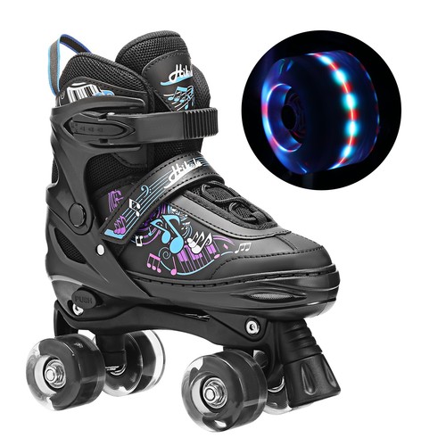 Rollschuhe für Mädchen Jungen Einstellbare Kinder Rollschuhe mit LED Räder 31-34