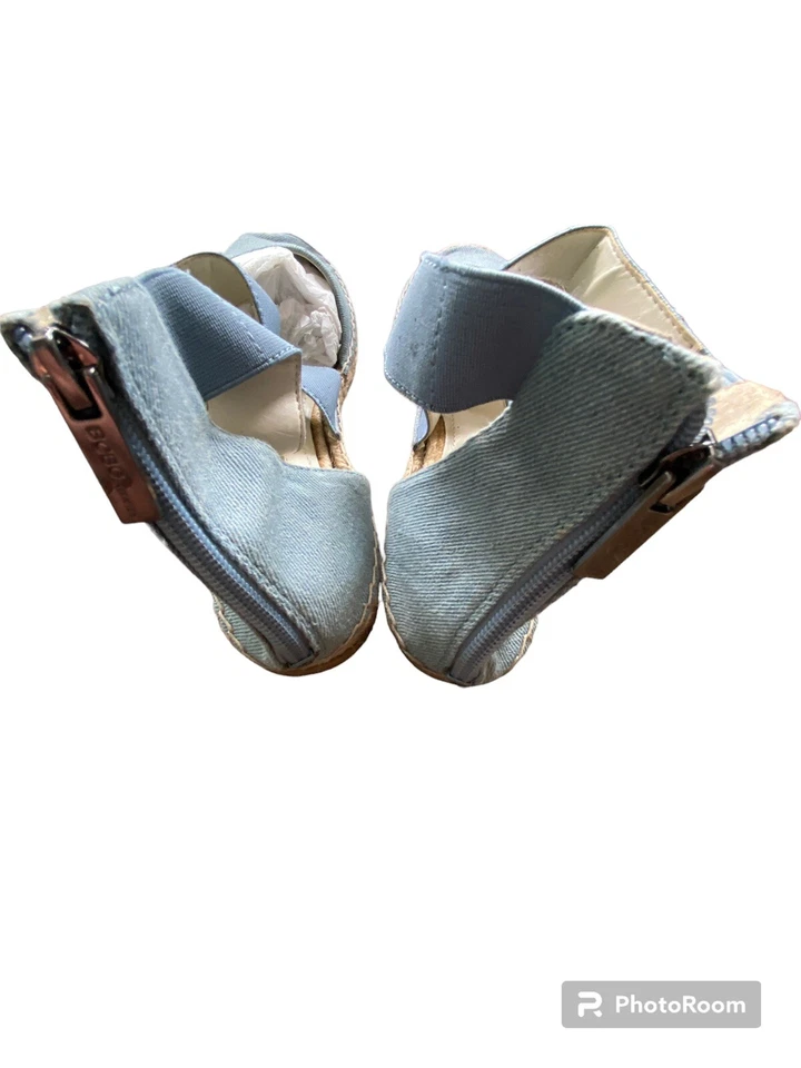 BCBG Light Blue Platform Wedge Sandals Shoes, Size 8.5, 38.5- Good Condition - Image 2 of 4