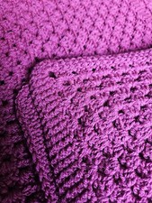 Plum Crochet Baby Blanket perfect for pram/carseat, washable, handmade gift