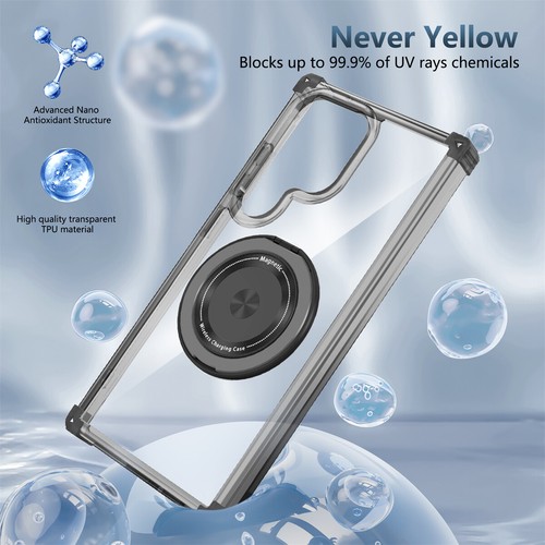 Mag Safe Case 360° Rotatable Ring Stand For Samsung S24 S23 FE S22 Note 20 Ultra - Picture 9 of 20