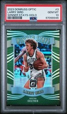 2023 PANINI DONRUSS OPTIC WINNER STAYS HOLO #3 LARRY BIRD PSA 10