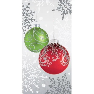 CREATIVE CONVERTING Decorative Paper Hand Towels for Christmas Ornament Napkins Guest Towels - 32 Ct