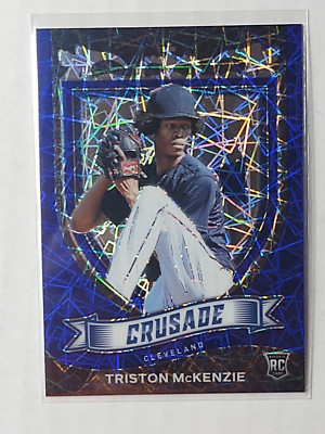 2021 Panini Crusade Blue Velocity Triston McKenzie RC RC Cleveland Indians #2
