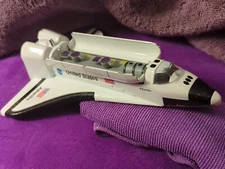 REMARKABLE 7" LONG NASA 'ATLANTIS' SPACE SHUTTLE DIECAST MODEL SOME PARTS GONE