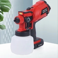 High Pressure Cordless Paint Sprayer Electric Airless HVLP Spray Gun w/2 Battery