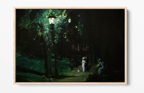 GEORGE WESLEY BELLOWS, SUMMER NIGHT -FLOAT EFFECT FRAME CANVAS ART PRINT - Picture 7 of 12